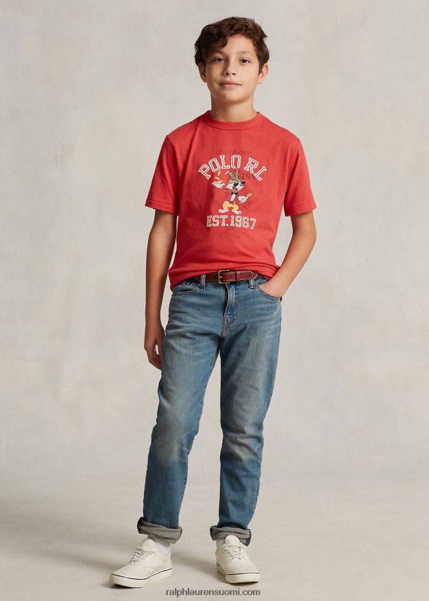 Ralph Lauren lapset kuun uudenvuoden puuvillainen trikoopaita 0Z24ZR6570 viesti punainen
