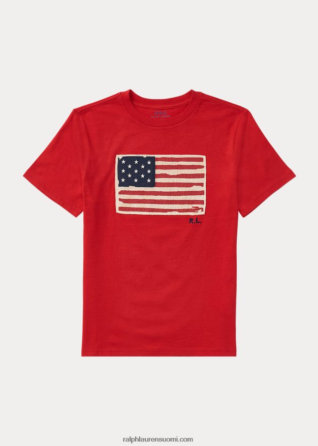 Ralph Lauren lapset lippupuuvillatrikoopaita 0Z24ZR6291 Rl 2000 punainen