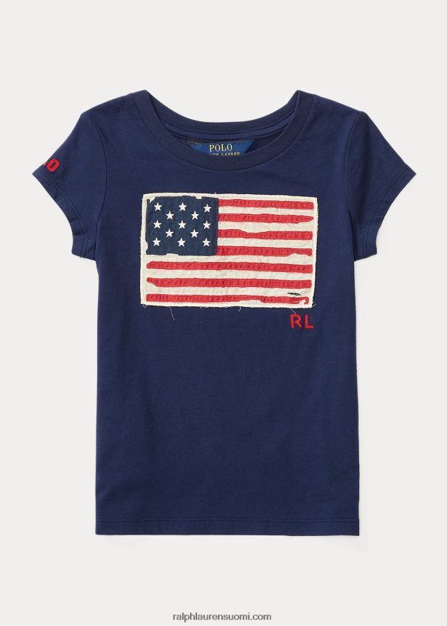 Ralph Lauren lapset lippupuuvillatrikoopaita 0Z24ZR6946 newportin laivasto