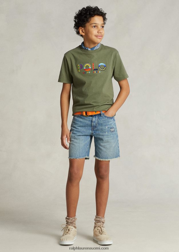 Ralph Lauren lapset logolla puuvillatrikoo 0Z24ZR5971 tumma salvia
