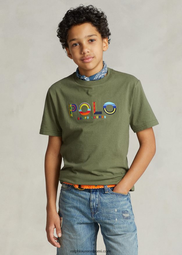 Ralph Lauren lapset logolla puuvillatrikoo 0Z24ZR5971 tumma salvia