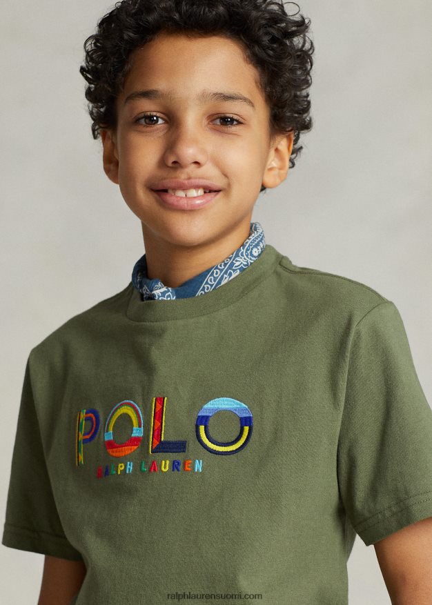 Ralph Lauren lapset logolla puuvillatrikoo 0Z24ZR5971 tumma salvia