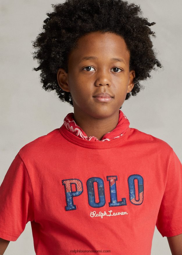 Ralph Lauren lapset logolla puuvillatrikoo 0Z24ZR6000 viesti punainen