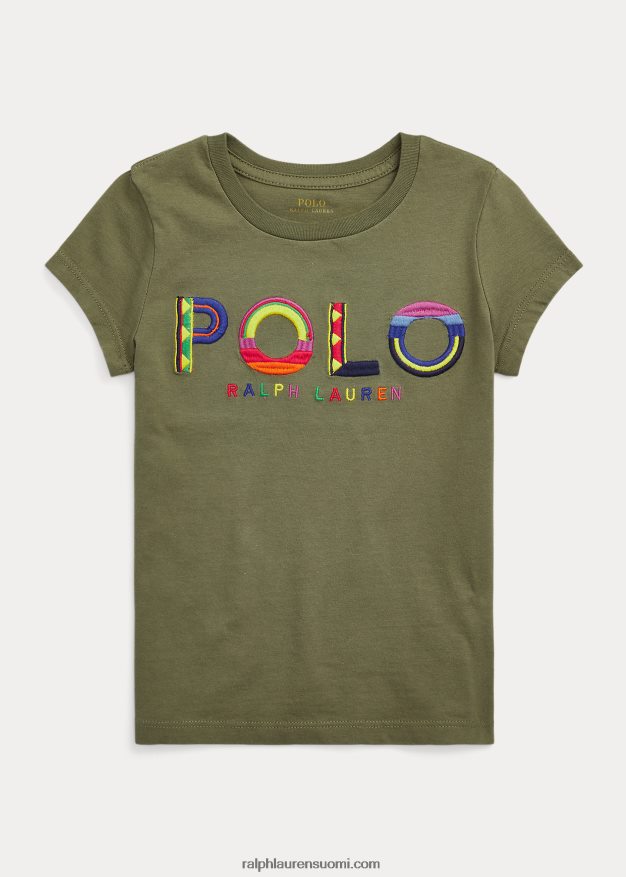 Ralph Lauren lapset logolla puuvillatrikoo 0Z24ZR6854 tumma salvia