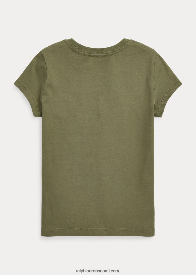 Ralph Lauren lapset logolla puuvillatrikoo 0Z24ZR6854 tumma salvia