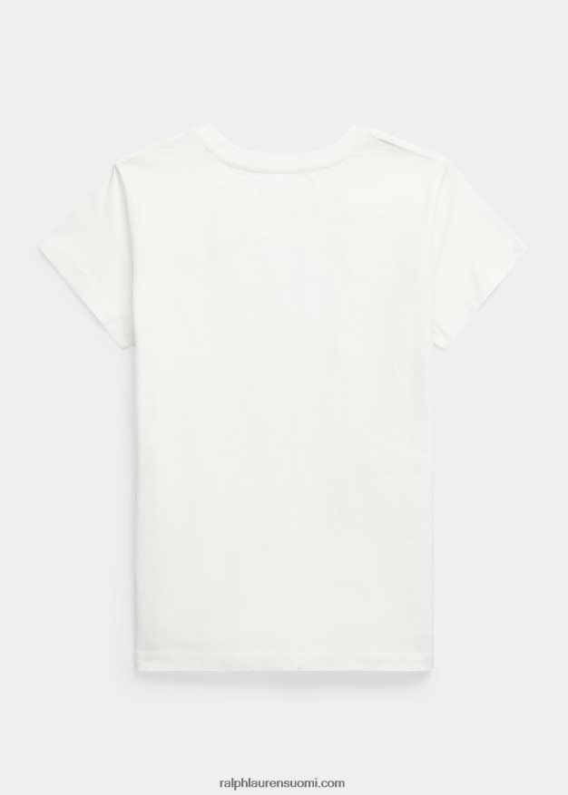 Ralph Lauren lapset logolla puuvillatrikoo 0Z24ZR7094 kannenpesuaine valkoinen