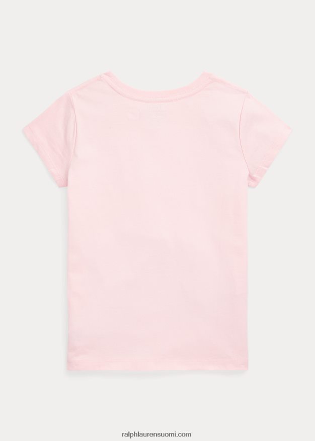 Ralph Lauren lapset logolla puuvillatrikoo 0Z24ZR7096 ripaus vaaleanpunaista