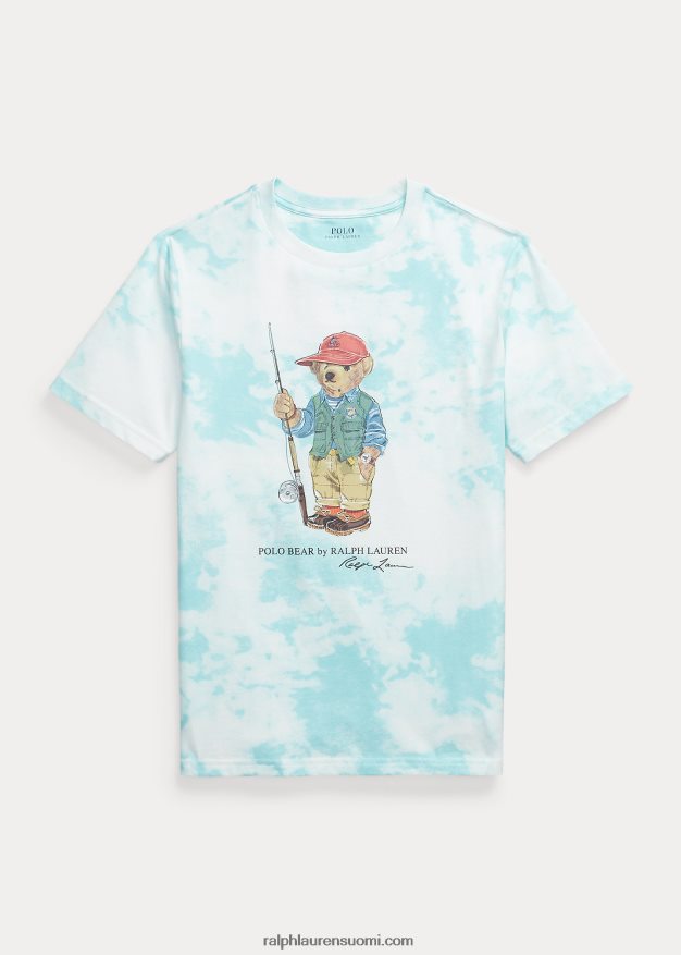 Ralph Lauren lapset polo bear solmiovärjäysprintti puuvillapaita 0Z24ZR6092 saari aqua