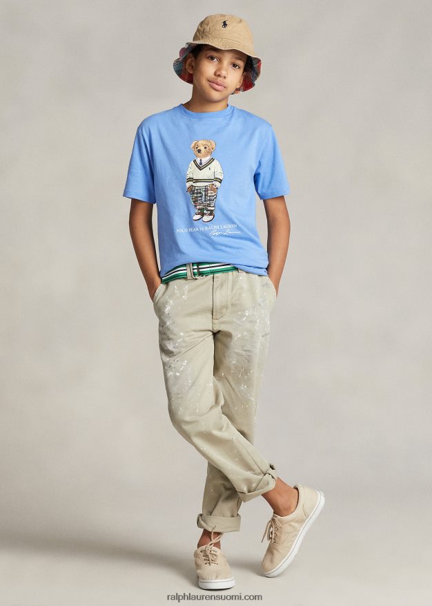 Ralph Lauren lapset poolo karhu puuvilla jersey t-paita 0Z24ZR5978 satamasaaren sininen