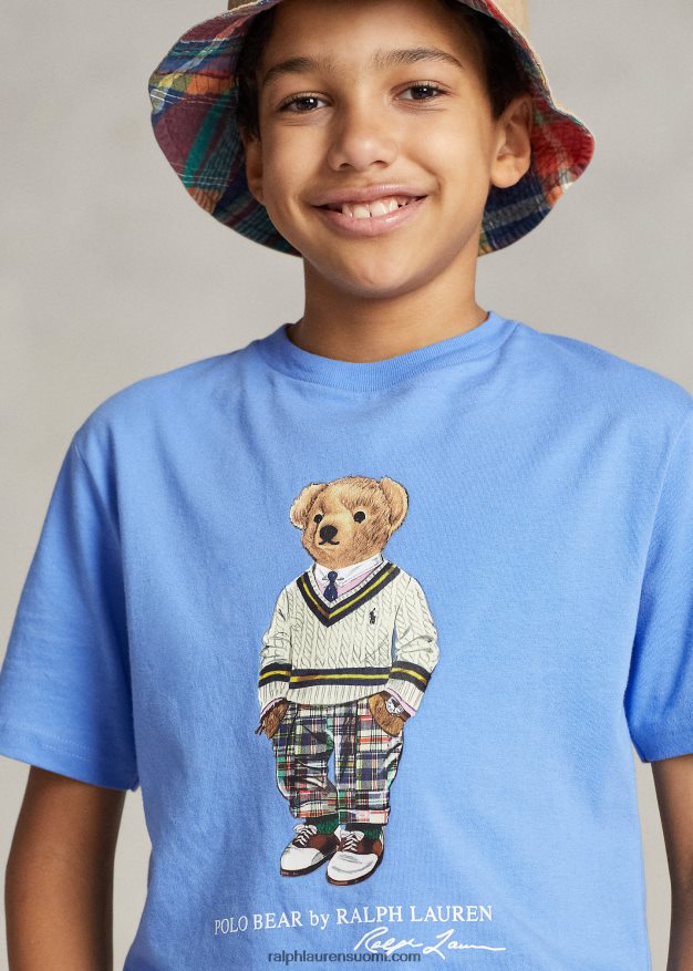 Ralph Lauren lapset poolo karhu puuvilla jersey t-paita 0Z24ZR5978 satamasaaren sininen