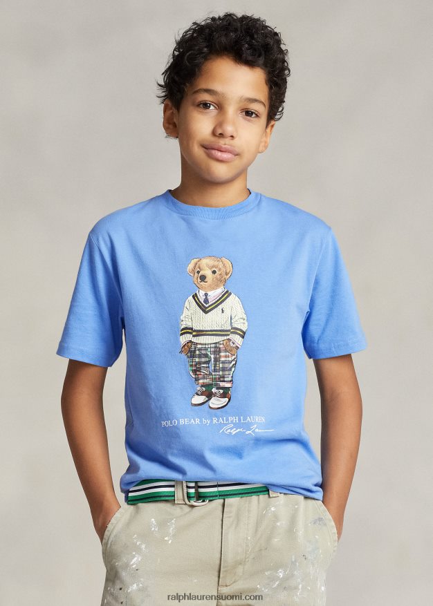 Ralph Lauren lapset poolo karhu puuvilla jersey t-paita 0Z24ZR5978 satamasaaren sininen