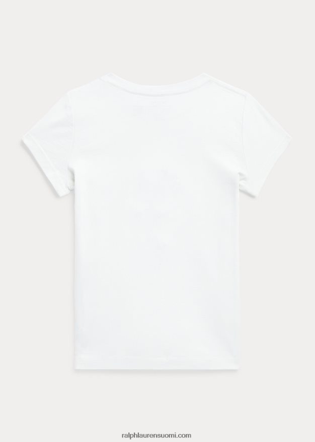 Ralph Lauren lapset poolo karhu puuvilla jersey t-paita 0Z24ZR6853 kannenpesuaine valkoinen