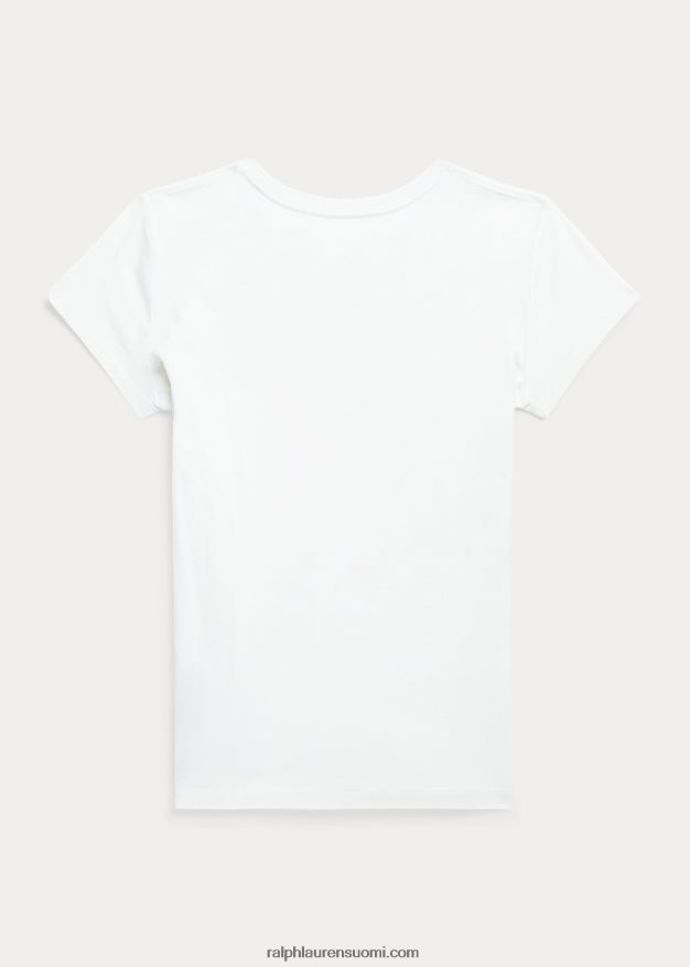Ralph Lauren lapset poolo karhu puuvilla jersey t-paita 0Z24ZR7092 kannenpesuaine valkoinen