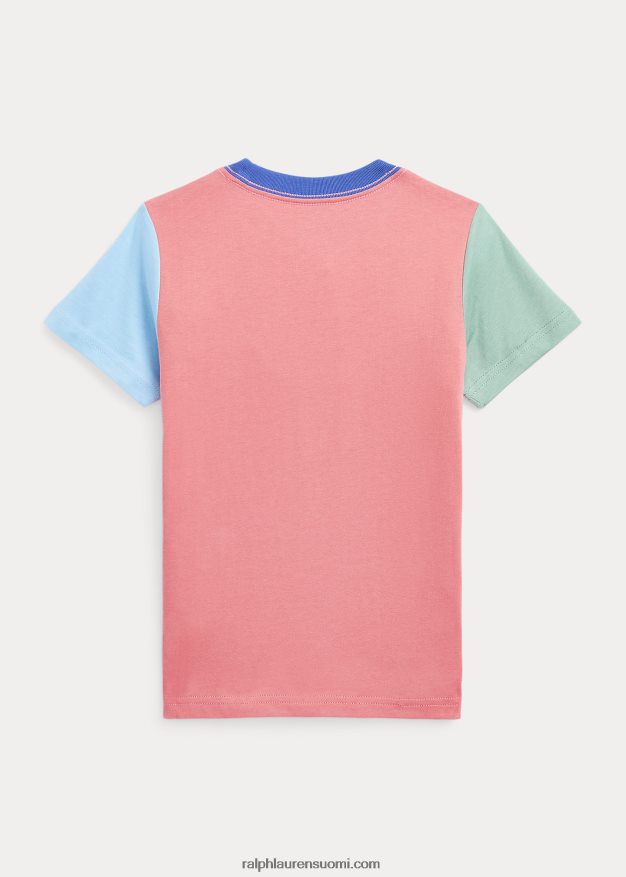 Ralph Lauren lapset poolokarhu värikyllästetty puuvillapaita 0Z24ZR5734 aavikon ruusu multi