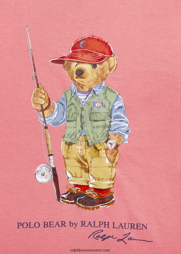 Ralph Lauren lapset poolokarhu värikyllästetty puuvillapaita 0Z24ZR6090 aavikon ruusu multi