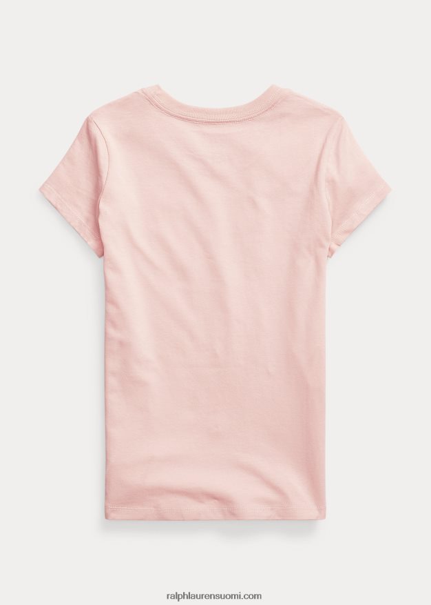 Ralph Lauren lapset puuvilla jersey t-paita 0Z24ZR7222 ripaus vaaleanpunaista