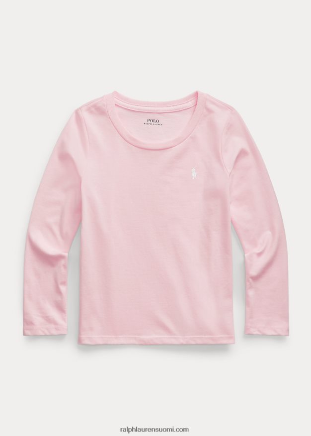Ralph Lauren lapset puuvillajersey pitkähihainen t-paita 0Z24ZR6896 ripaus vaaleanpunaista