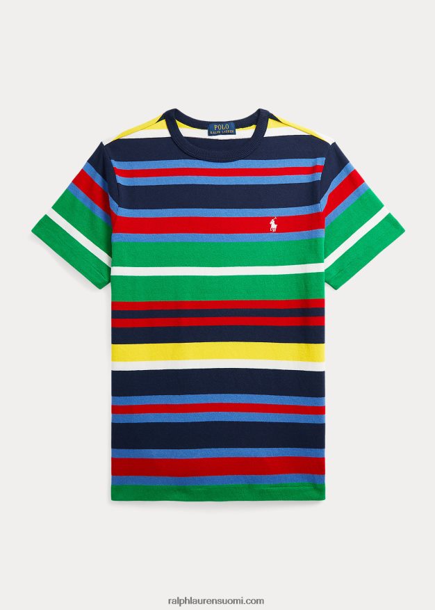 Ralph Lauren lapset raidallinen puuvillajersey t-paita 0Z24ZR5998 newport navy multi