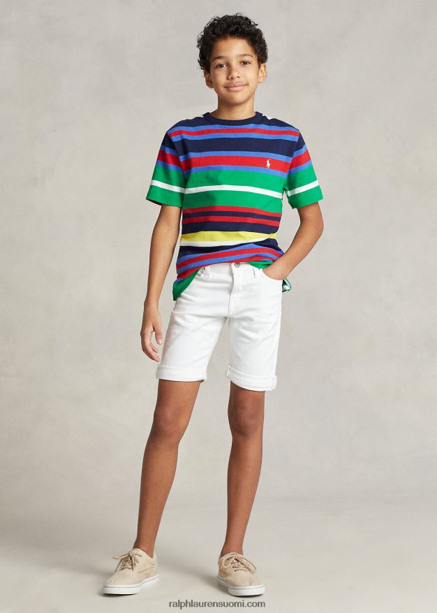 Ralph Lauren lapset raidallinen puuvillajersey t-paita 0Z24ZR5998 newport navy multi