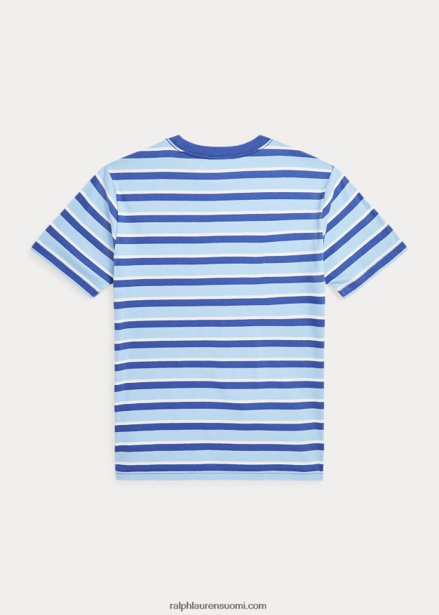 Ralph Lauren lapset raidallinen puuvillajersey-taskupaita 0Z24ZR6119 Royal Navy Multi