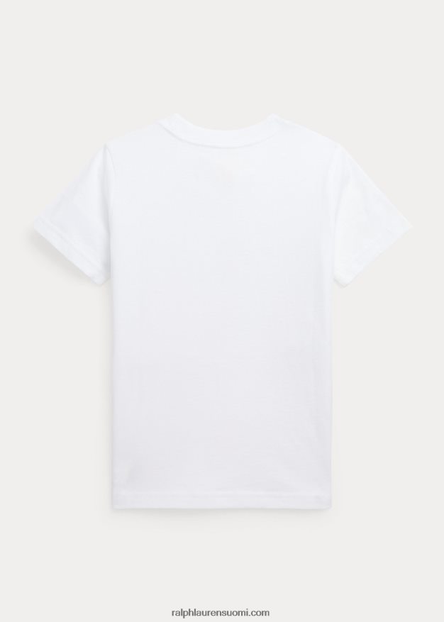 Ralph Lauren lapset solmiovärjättävä iso poni puuvillatrikoopaita 0Z24ZR6519 valkoinen