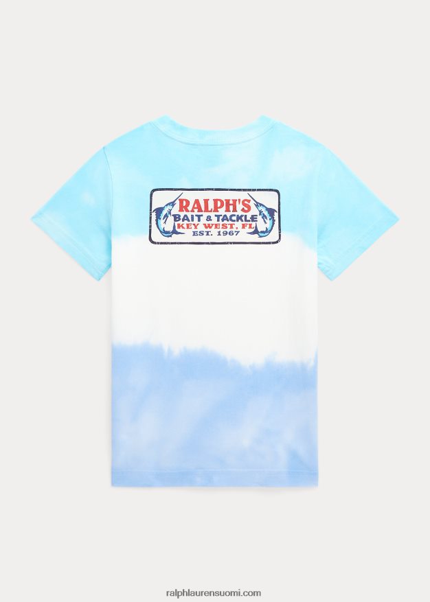 Ralph Lauren lapset solmittava puuvillajersey graafinen t-paita 0Z24ZR5743 island aqua solmioväri