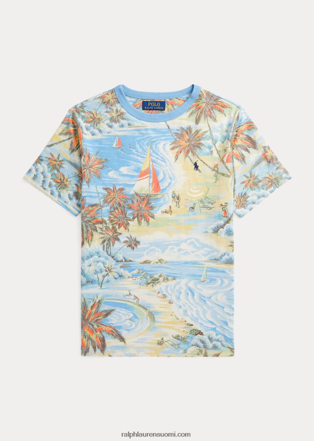 Ralph Lauren lapset trooppinen printti puuvillatrikoo 0Z24ZR6096 havaijilainen rantabasaari