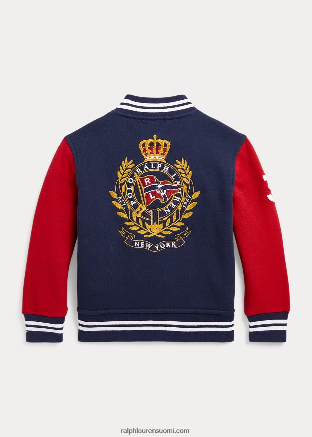 Ralph Lauren lapset crest fleece baseball-takki 0Z24ZR5785 risteilylaivasto
