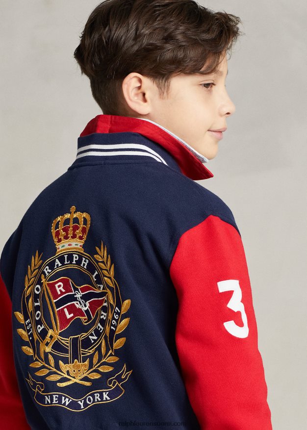Ralph Lauren lapset crest fleece baseball-takki 0Z24ZR5992 risteilylaivasto