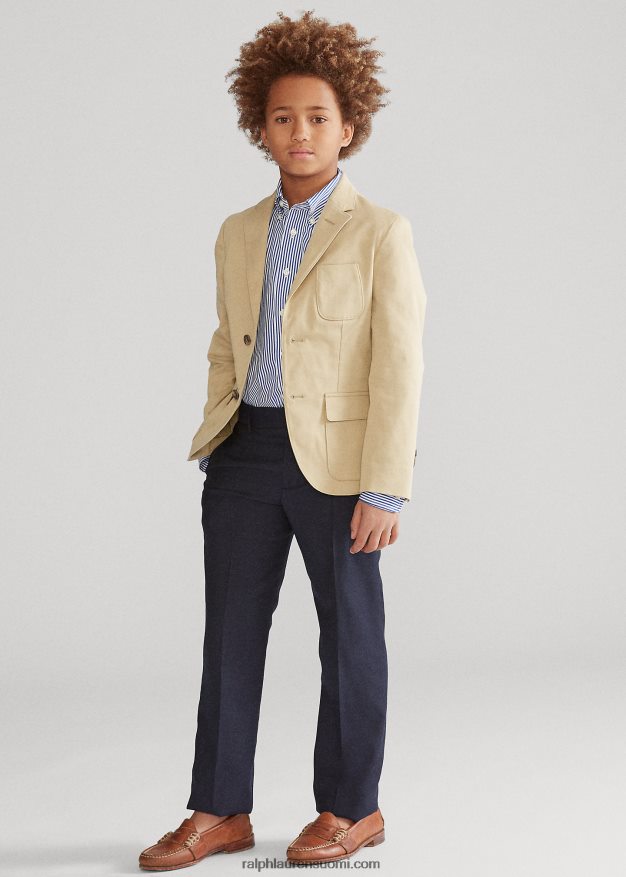 Ralph Lauren lapset joustava chino-pukutakki 0Z24ZR6577 rannikon beige