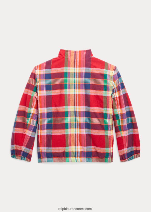 Ralph Lauren lapset käännettävä puuvilla madras takki 0Z24ZR5662 punainen/laivasto monitoimi