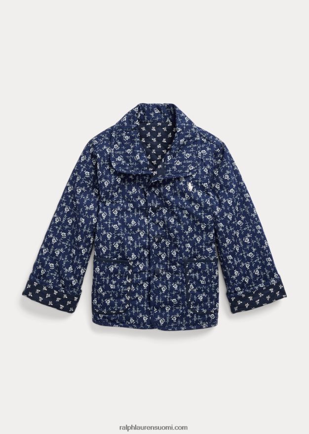 Ralph Lauren lapset kukkainen käännettävä tikattu takki 0Z24ZR7450 madelyn kukka/lille silmu