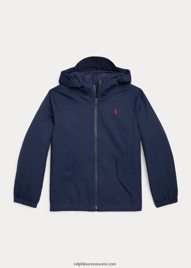 Ralph Lauren lapset p-kerros 1 vettä hylkivä hupullinen takki 0Z24ZR5993 newportin laivasto