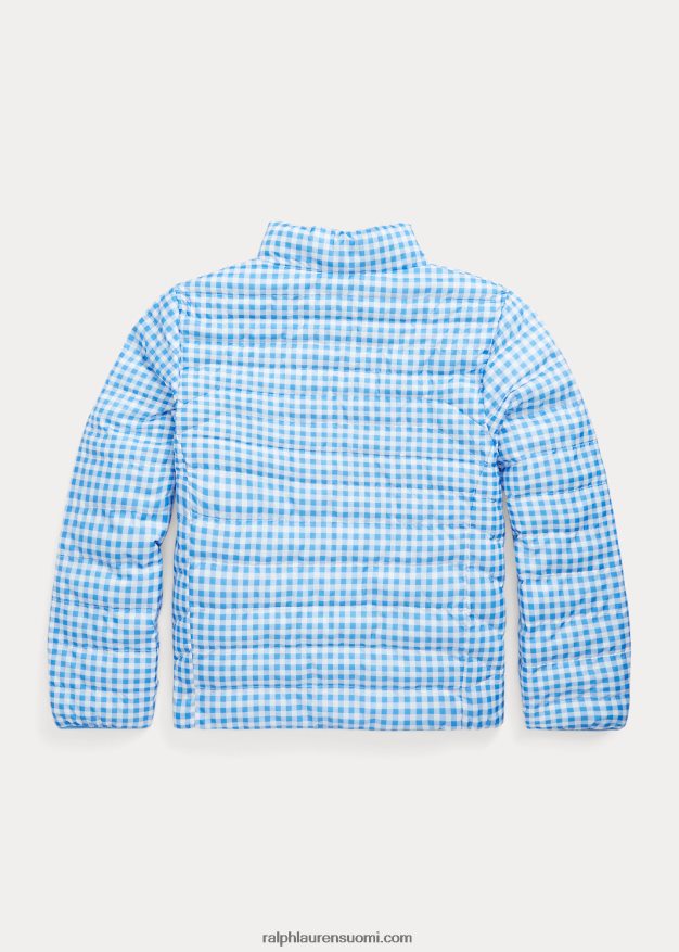 Ralph Lauren lapset p-kerros 2 käännettävä takki 0Z24ZR6620 gingham/sininen