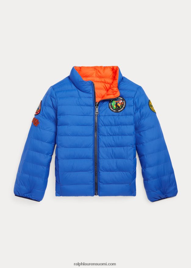 Ralph Lauren lapset p-kerros 2 käännettävä takki 0Z24ZR7446 dakota sininen multi
