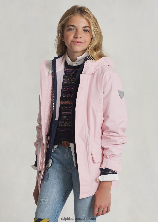 Ralph Lauren lapset p-layer 1 utility vettä hylkivä takki 0Z24ZR6009 ripaus vaaleanpunaista