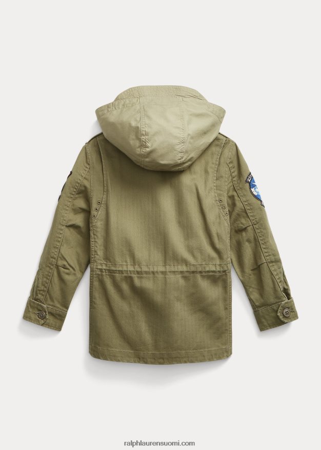 Ralph Lauren lapset puuvillainen kalanruototakki 0Z24ZR5861 oliivivuori