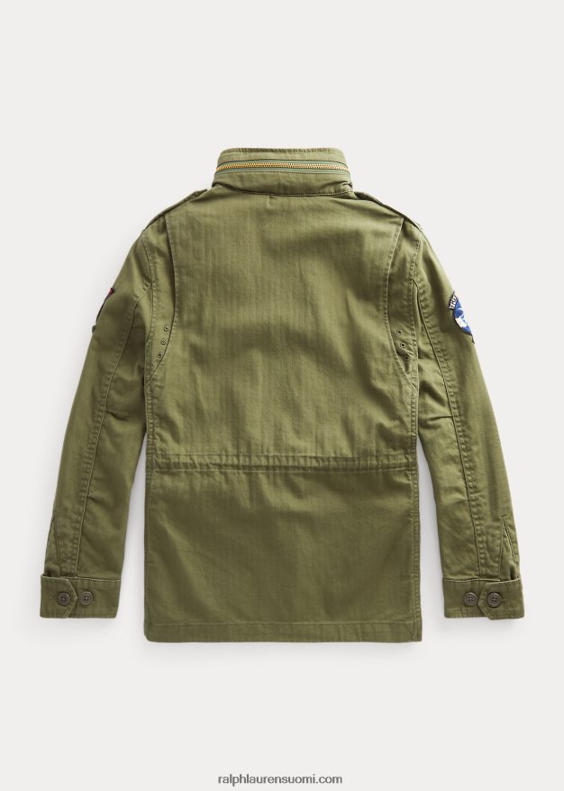 Ralph Lauren lapset puuvillainen kalanruototakki 0Z24ZR6016 oliivivuori