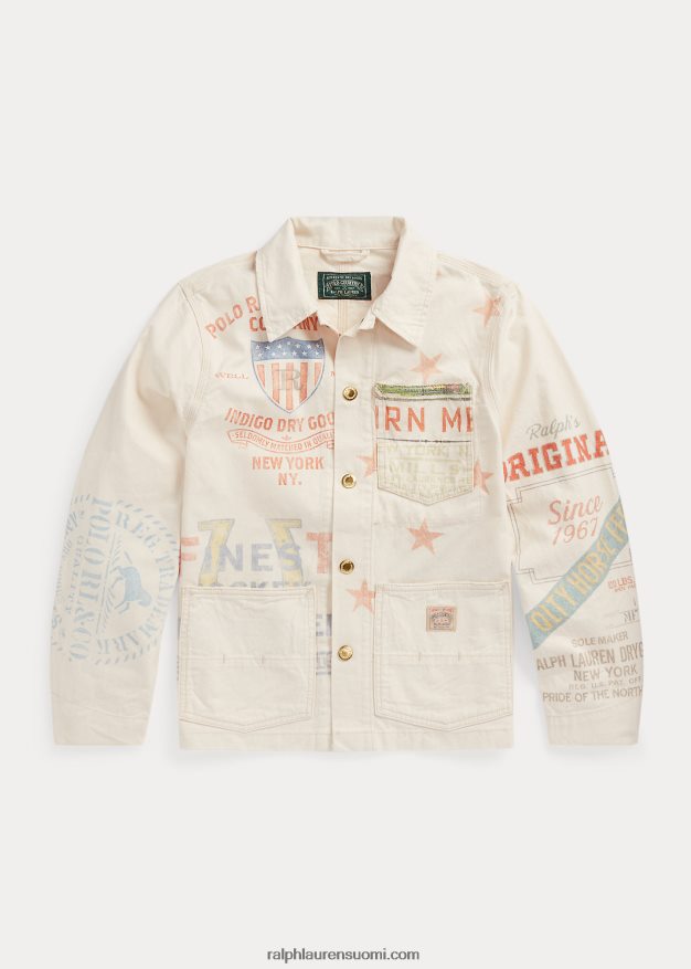 Ralph Lauren lapset puuvillatvilli graafinen takki 0Z24ZR6170 kody pesu