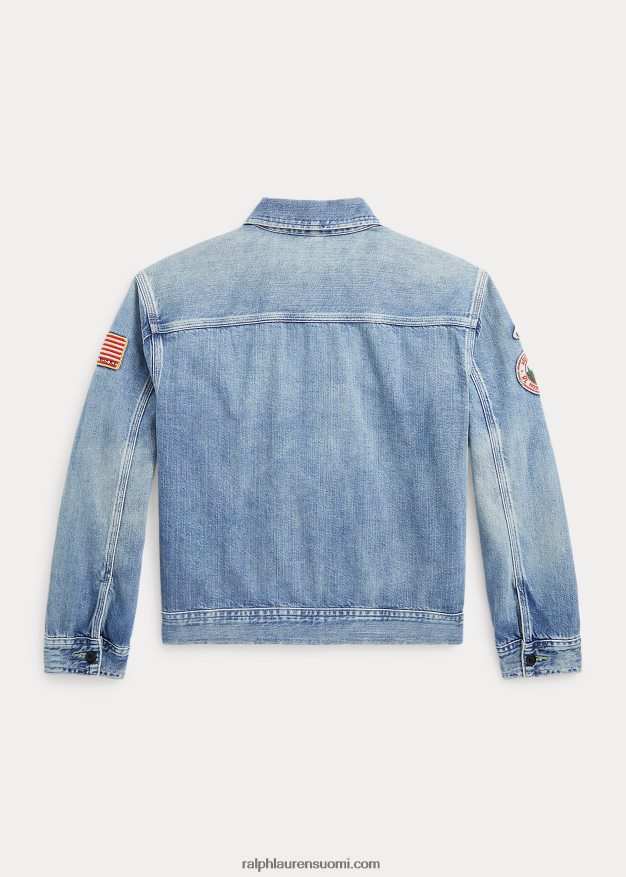 Ralph Lauren lapset täysvetoketjuinen farkkutakki 0Z24ZR6140 sequan pesu