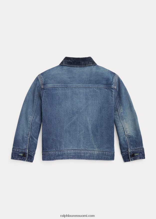 Ralph Lauren lapset täysvetoketjuinen farkkutakki 0Z24ZR9918 wydale pesu