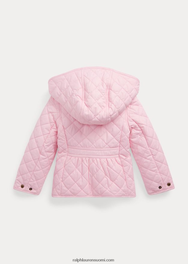 Ralph Lauren lapset tikattu vettä hylkivä navetatakki 0Z24ZR7370 karmelin pinkki