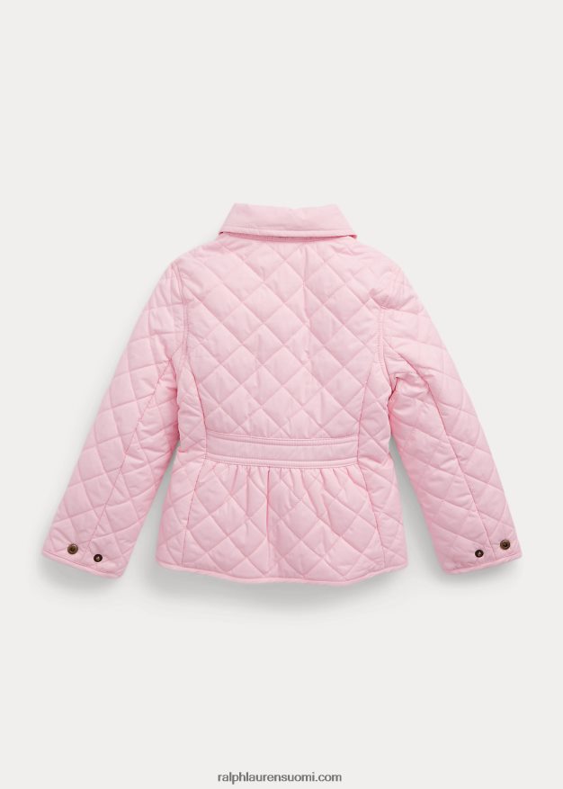 Ralph Lauren lapset tikattu vettä hylkivä navetatakki 0Z24ZR7370 karmelin pinkki