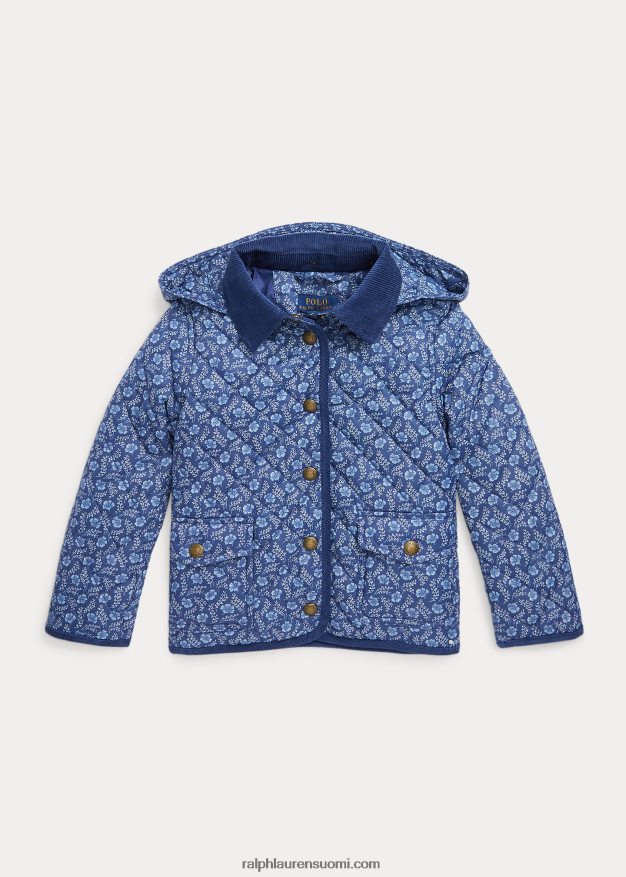 Ralph Lauren lapset tikattu vettä hylkivä navetatakki 0Z24ZR7408 delphine kukkainen