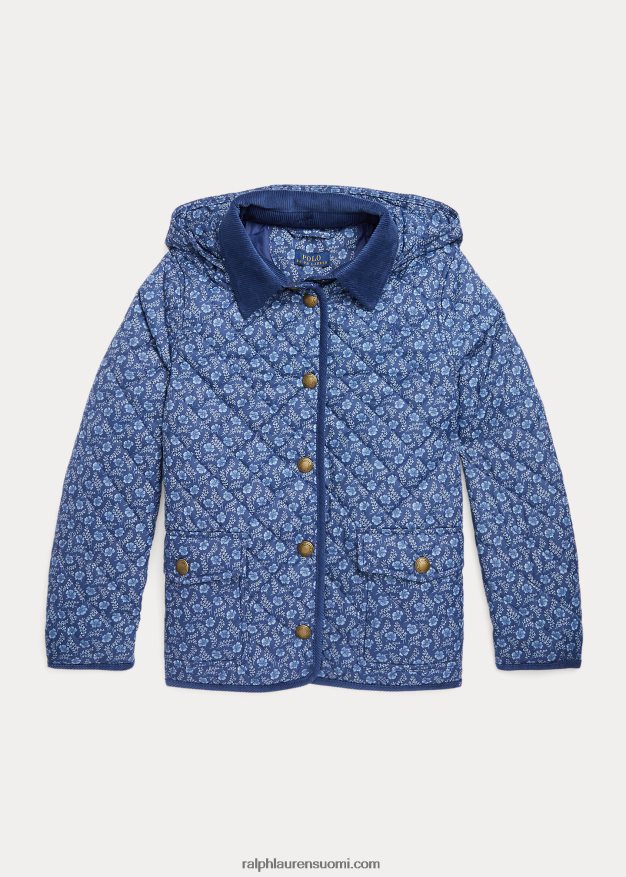 Ralph Lauren lapset tikattu vettä hylkivä navetatakki 0Z24ZR7573 delphine kukkainen