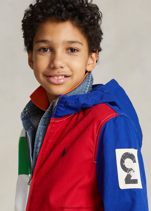 Ralph Lauren lapset värillinen puuvillainen hupullinen takki 0Z24ZR5991 monivärinen monitoimi