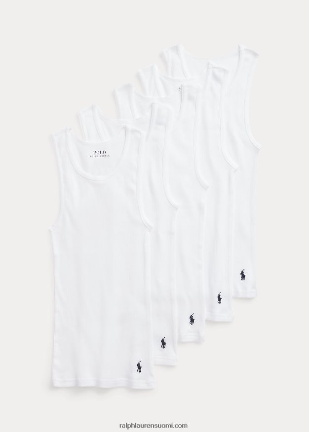 Ralph Lauren lapset kiinteä klassinen tankki 5 kpl 0Z24ZR6405 valkoinen/risteilylaivasto