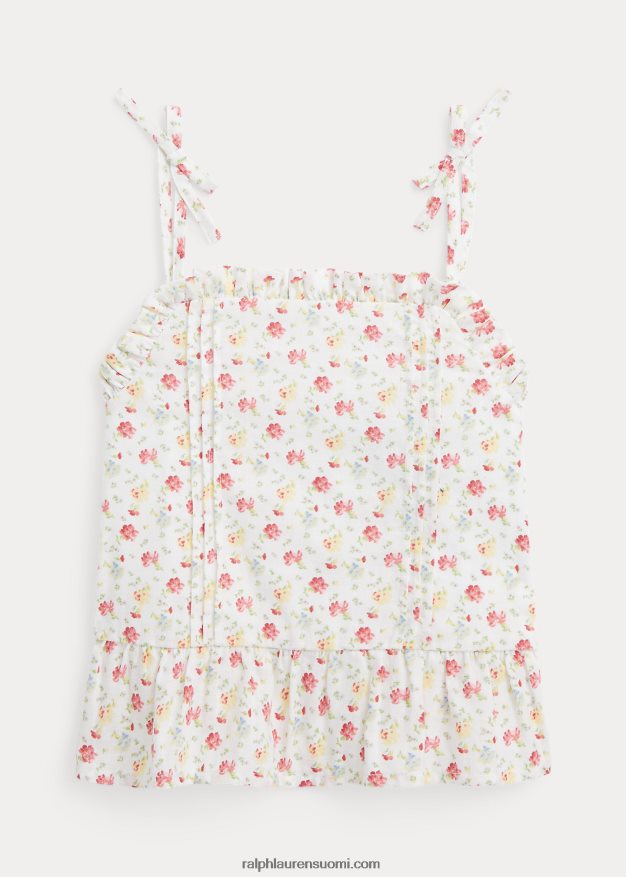 Ralph Lauren lapset kukkainen pellava-puuvillapeplum toppi 0Z24ZR6850 lucinda ditsy