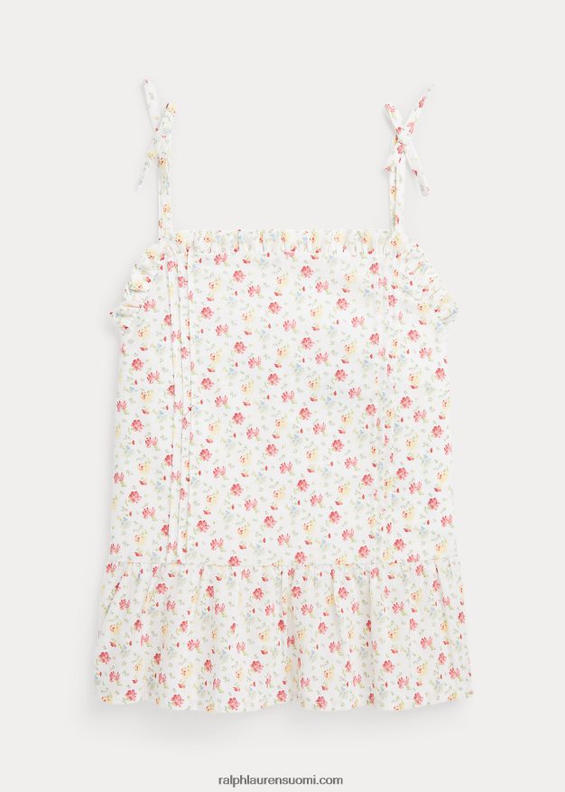 Ralph Lauren lapset kukkainen pellava-puuvillapeplum toppi 0Z24ZR7085 lucinda ditsy