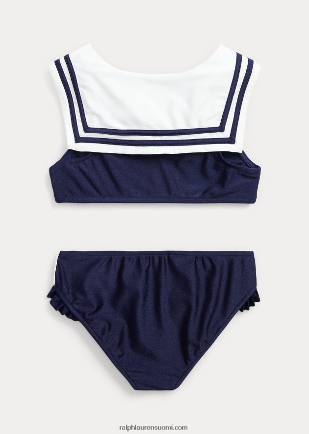 Ralph Lauren lapset merihenkinen joustava kaksiosainen uimapuku 0Z24ZR9955 hienostunut laivasto